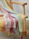 Stripe Pure New Wool Throw - Rainbow Grey