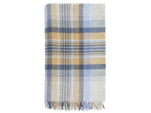 Kintyre Shetland Pure New Wool Throw - Blue