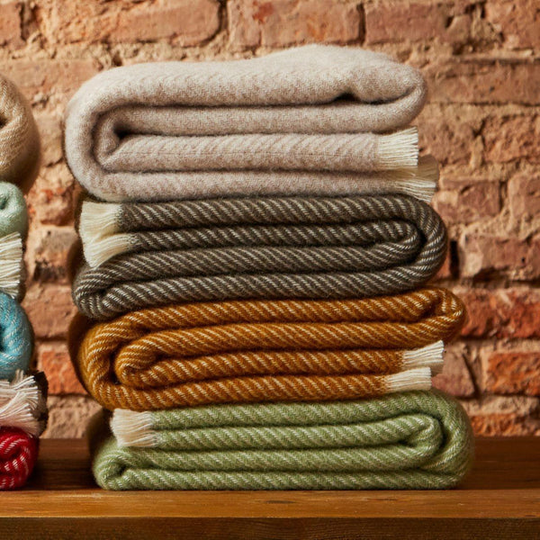 Upcycled Herringbone Wool Blanket Assorted Colours Wool Blanket Online