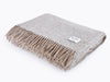Basket Weave Pure New Wool Throw - Light Grey