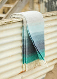 Ombre Pure New Wool Throw - Seaside Blue