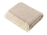 Natural Collection - Pure New Wool Throw - Beige Herringbone