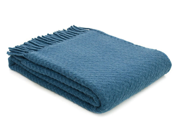 wafer ink blue wool blanket soft cosy