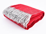 Oak Mills Herringbone Wool Blanket - Red/Grey