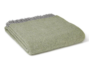 Honeycomb XL Pure New Wool Throw - Fern/Grey