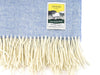 Herringbone Pure New Wool Blanket - Blue