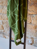 Geometric Pure New Wool Throw - Fern Green