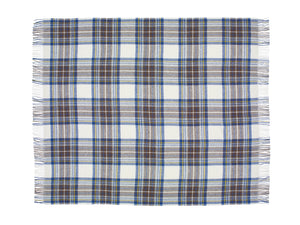Tartan Pure New Wool Blanket - Muted Blue Stewart