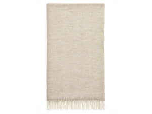 Herringbone Merino Lambswool Throw - Beige