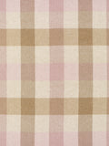 British Wool Block Check Throw - Pink/Camel