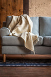 Diagonal Stripe Recycled Wool Throw - Natural Latte