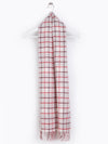 Checked Reversible 100% Wool Scarf - Red