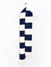 Stripe 100% Wool Scarf - Navy