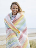 Stripe Pure New Wool Throw - Rainbow Grey