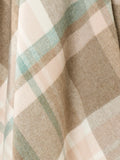 Portree Check Merino Lambswool Throw - Natural/Rose