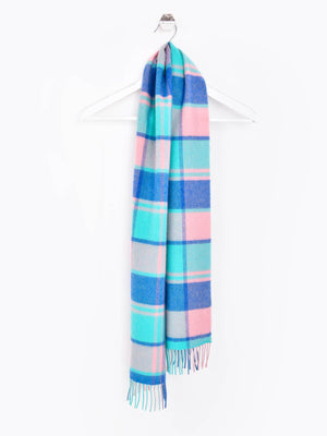 Block Check 100% Cashmere Scarf - Candy