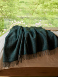 Honeycomb XL Pure New Wool Throw - Emerald/Grey