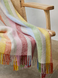 Stripe Pure New Wool Throw - Rainbow Grey