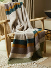 Alaska Stripe Pure New Wool Throw - Earth