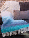 Ombre Pure New Wool Throw - Seaside Blue
