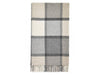 Block Windowpane Lambswool Throw - White/Grey