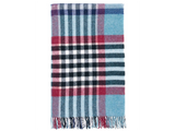 Chesil Check Pure New Wool Throw - Teal