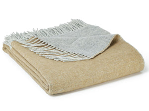 Dartmoor Reversible Pure New Wool Throw - Desert Brown