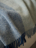 Paddock Check XL Pure New Wool Throw - Blue Jay