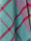 Stormness Check Pure New Wool Throw - Cerise/Mint