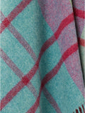 Stormness Check Pure New Wool Throw - Cerise/Mint