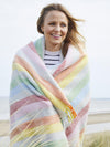 Stripe Pure New Wool Throw - Rainbow Grey