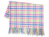 Gingham Check Lambswool Baby Blanket - Candy
