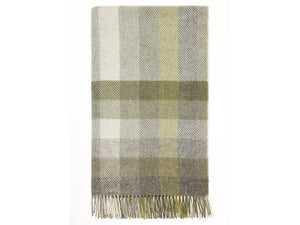 Woodale Pure New Wool Shetland Throw - Olive