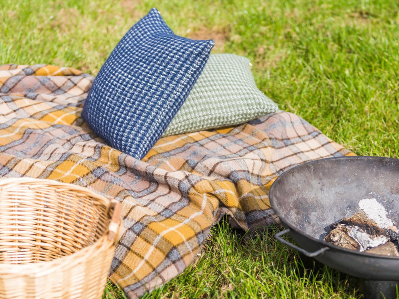 Tartan Waterproof Eventer Picnic Blanket Natural Buchanan
