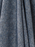 Herringbone Shetland Pure New Wool Throw - Navy Blue