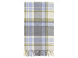 Portree Check Merino Lambswool Throw - Grey/Duck Egg