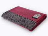 Herringbone 100% Cashmere Blanket - Red