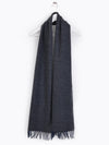 Reversible Lambswool Scarf - Denim/Grey