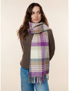 Check Lambswool Wide Scarf - Newsham Lilac