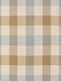 British Wool Block Check Throw - Natural