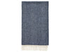 Herringbone Shetland Pure New Wool Throw - Navy Blue