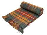 Tartan Pure New Wool Blanket - Antique Buchanan