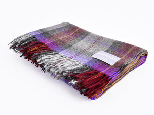 Classic Check Wool Blanket - Purple