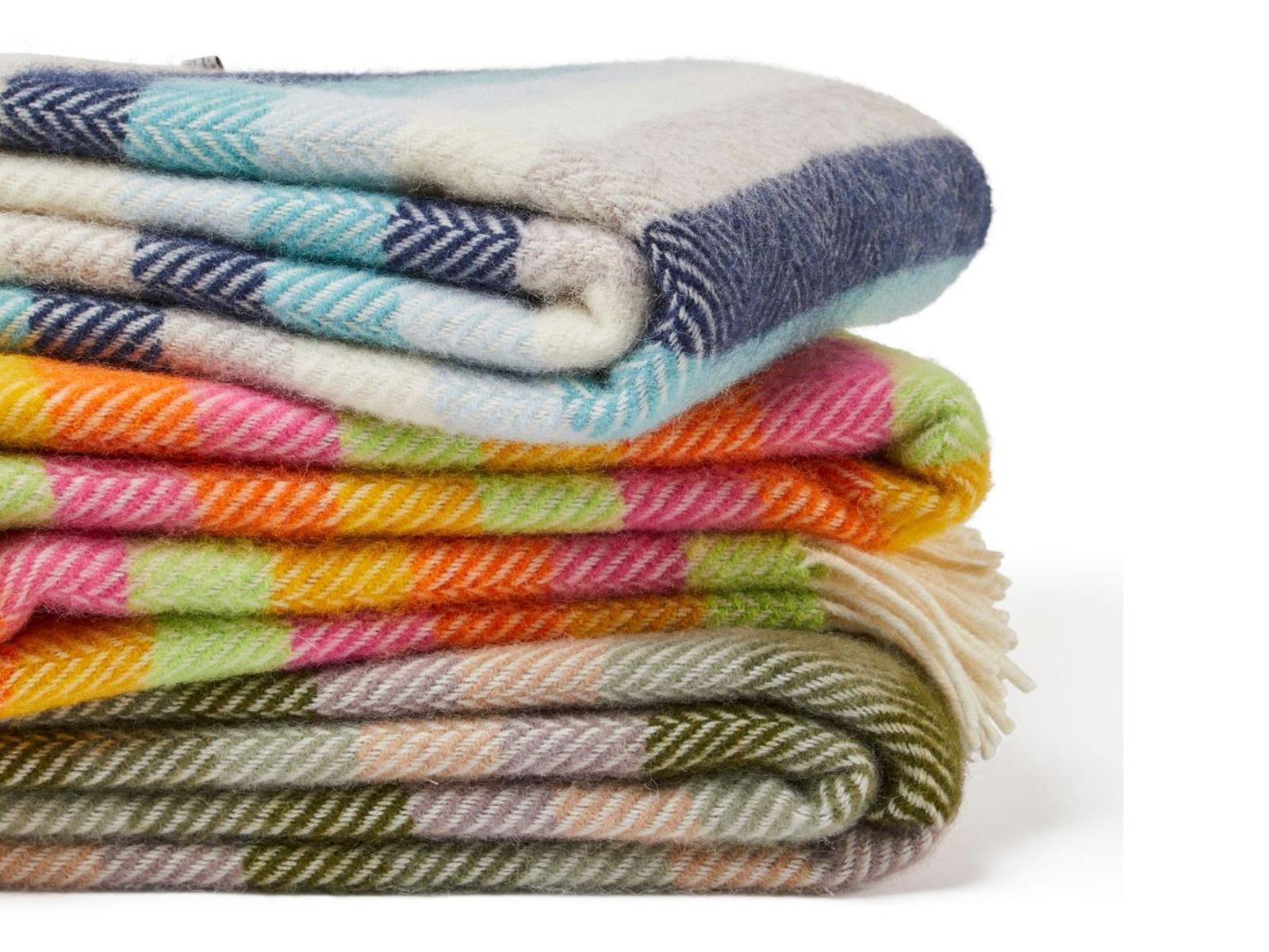 New Wool Stripe Pure New Wool Throw - Refresh – Wool Blanket Online