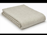 Herringbone Blanket Stitch Pure New Wool Throw - Silver Grey