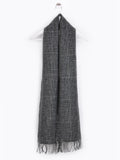 Checked Reversible 100% Wool Scarf - Grey