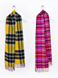 Reversible Check 100% Wool Scarf - Bright