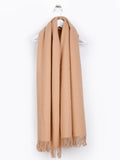 Large Lambswool Blanket Scarf - Camel