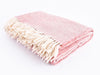 Oak Mills Herringbone Wool Blanket - Pink/Cream