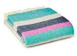 Alaska Stripe Pure New Wool Throw - Breeze